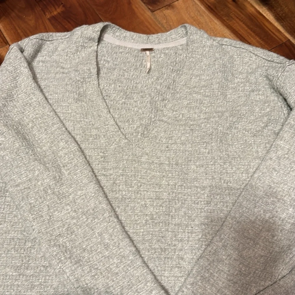 Free People Gray Sweater Tunic Mini Dress with Lace-Up Sides XS Fits up to M